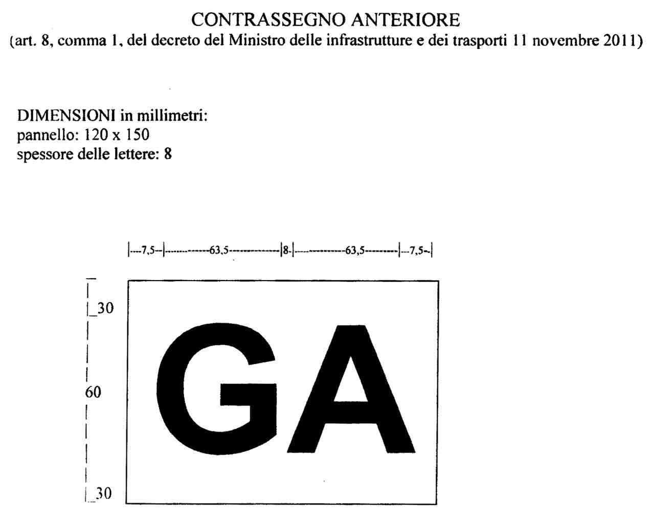 GA Contrassegno Anteriore per Guida Accompagnata